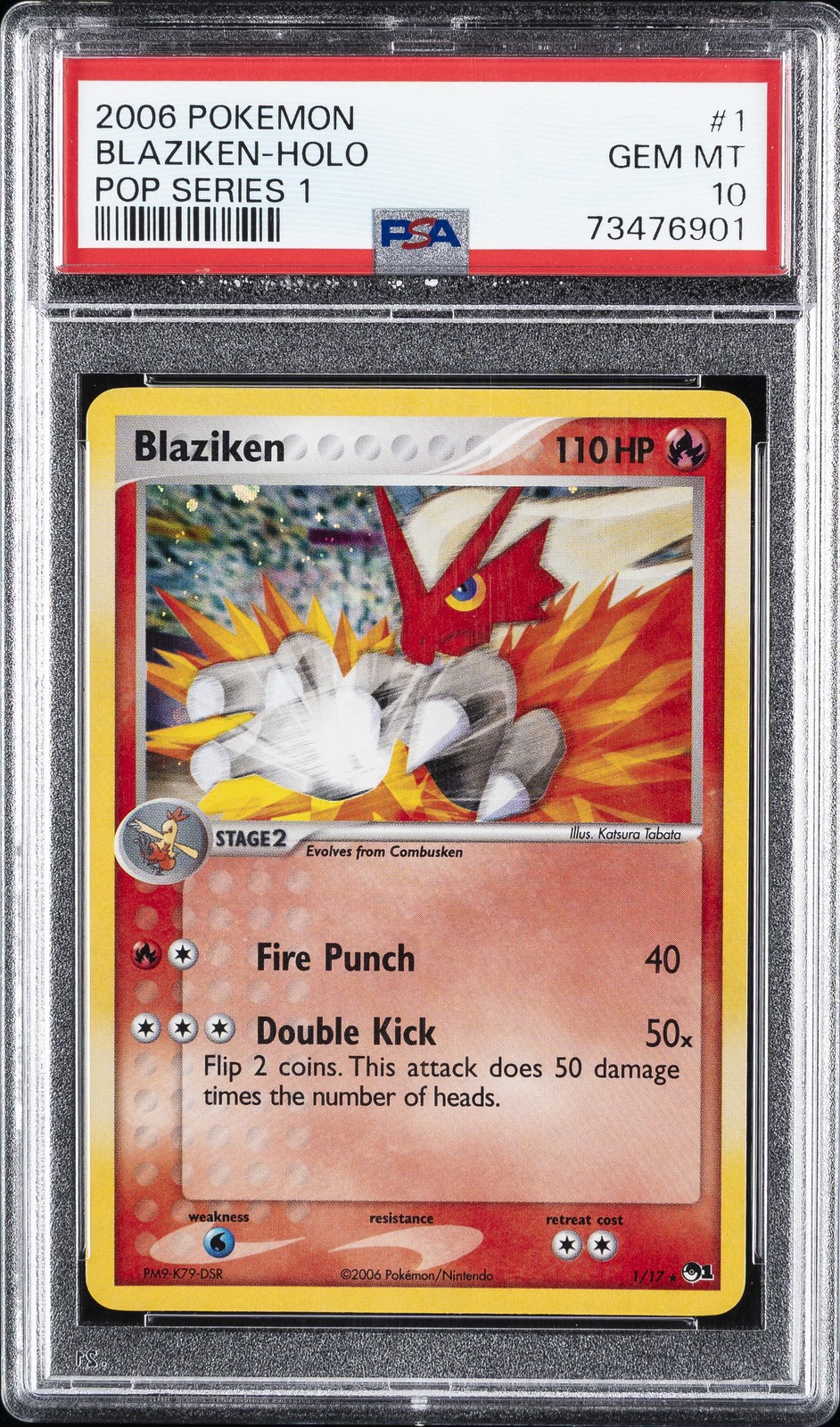 2006 POKEMON POP SER 1 #1 BLAZIKEN-HOLO PSA 10