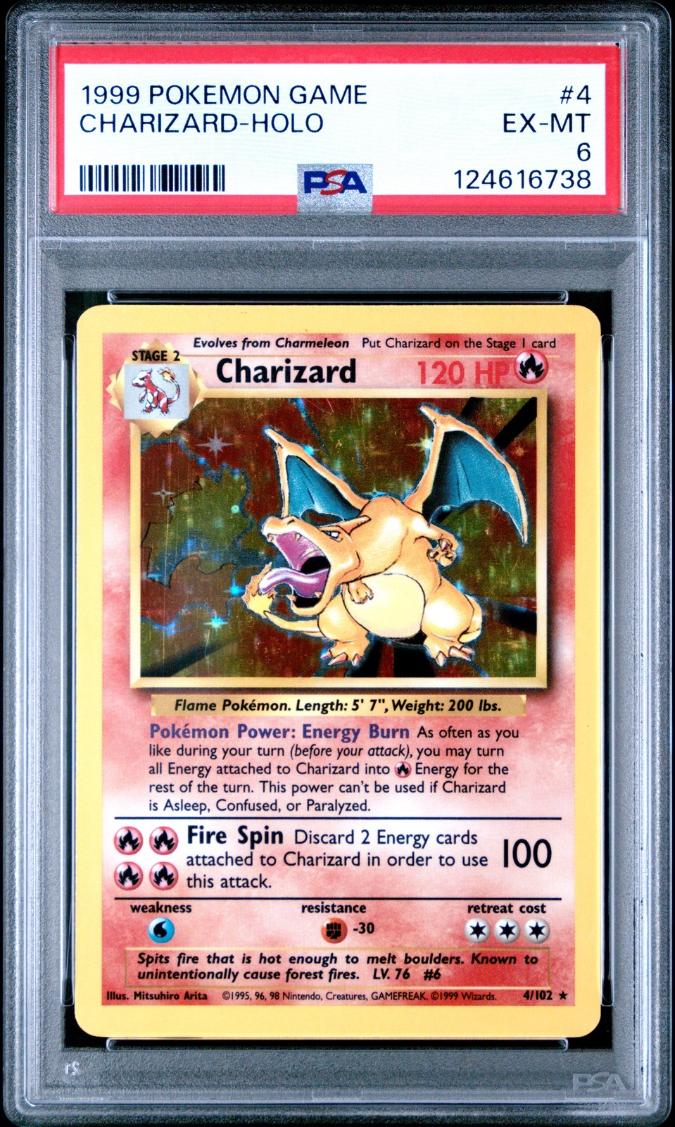 1999 POKEMON GAME #4 CHARIZARD-HOLO PSA 6