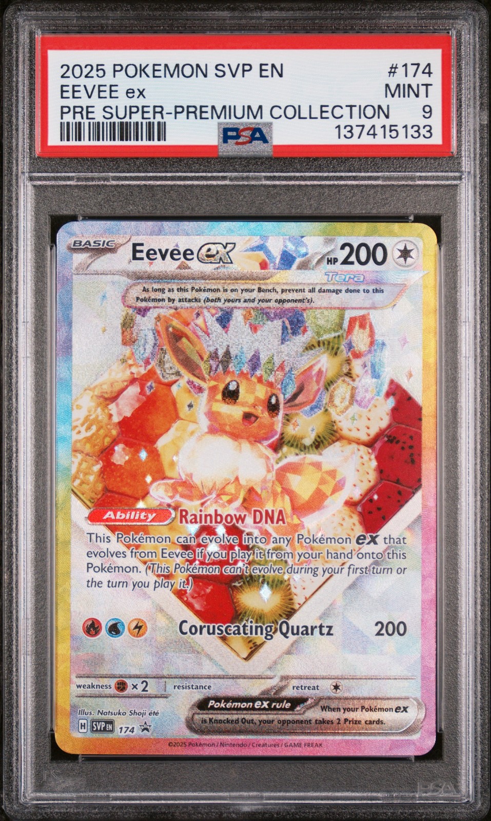 2025 POKEMON SVP EN-SV BLACK STAR PROMO #174 EEVEE EX PSA 9