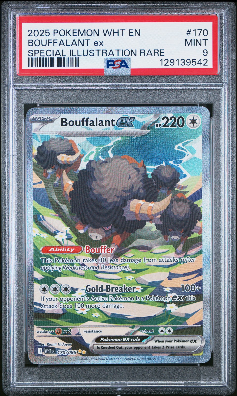2025 POKEMON WHT EN-WHITE FLARE SPECIAL ILLUSTRATION RARE BOUFFALANT EX PSA 9