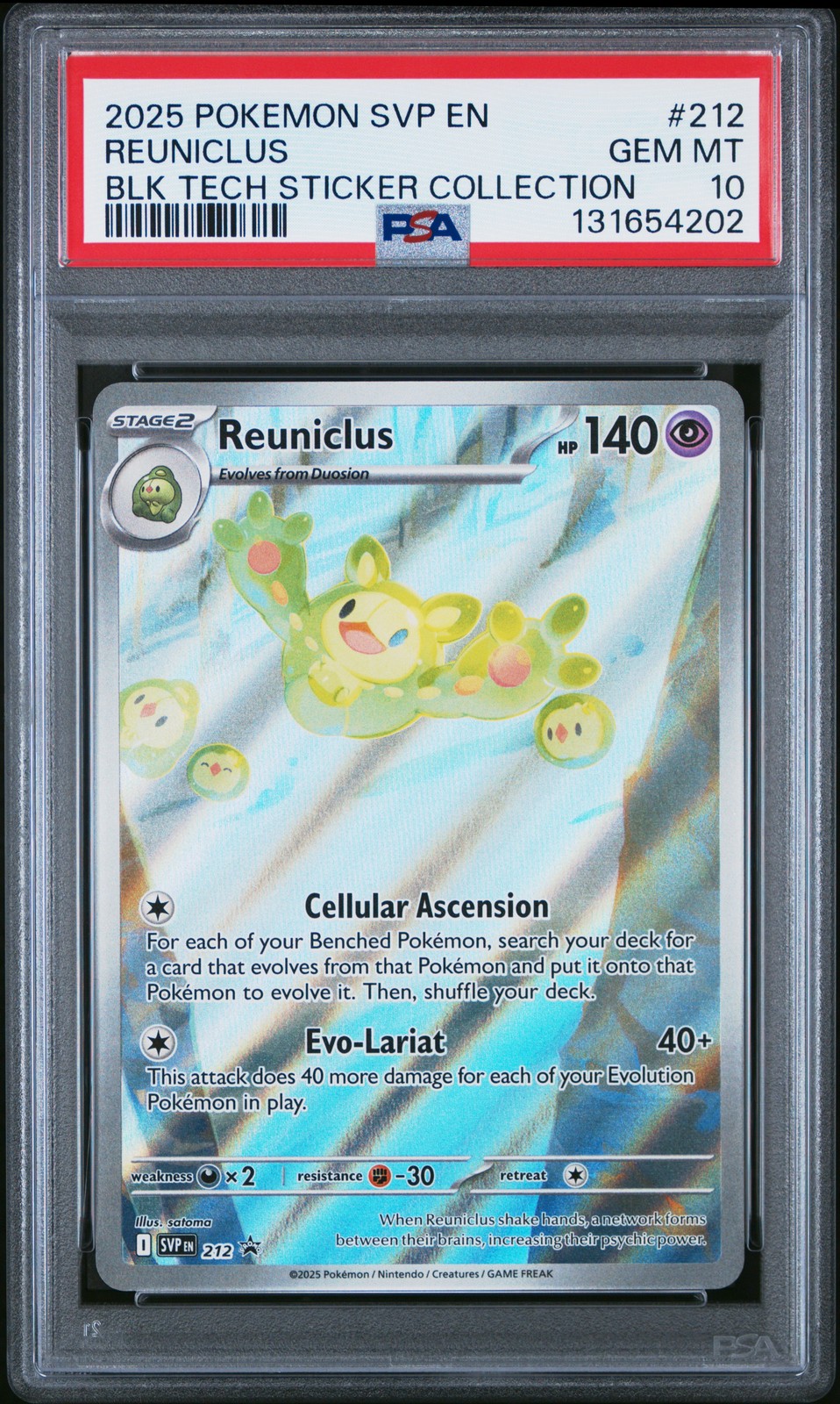 2025 POKEMON SVP EN-SV BLACK STAR PROMO #212 REUNICLUS PSA 10