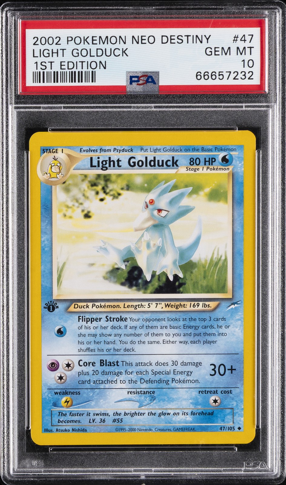 2002 POKEMON NEO DESTINY 1ST ED #47 LIGHT GOLDUCK PSA 10