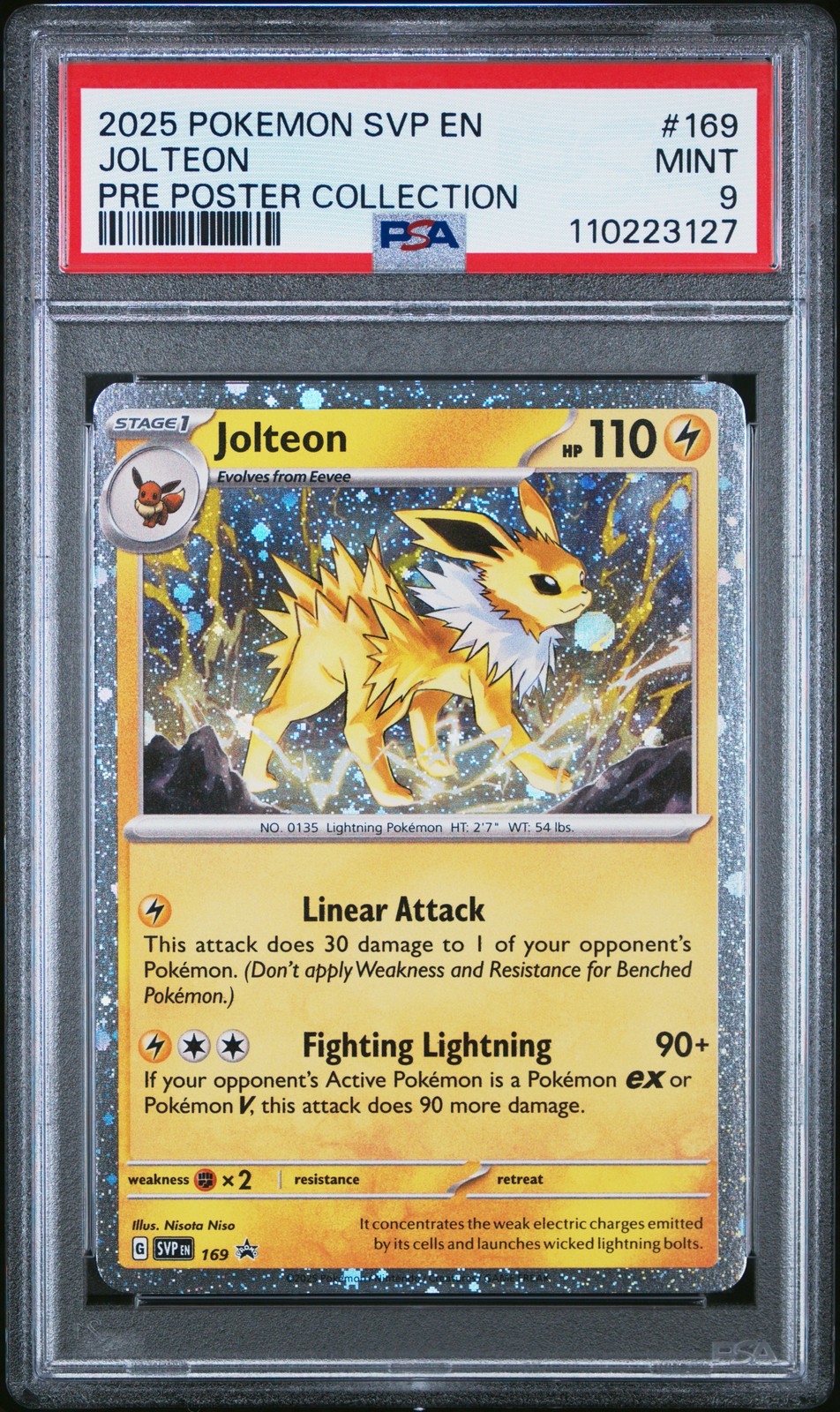 2025 POKEMON SVP EN-SV BLACK STAR PROMO #169 JOLTEON PSA 9
