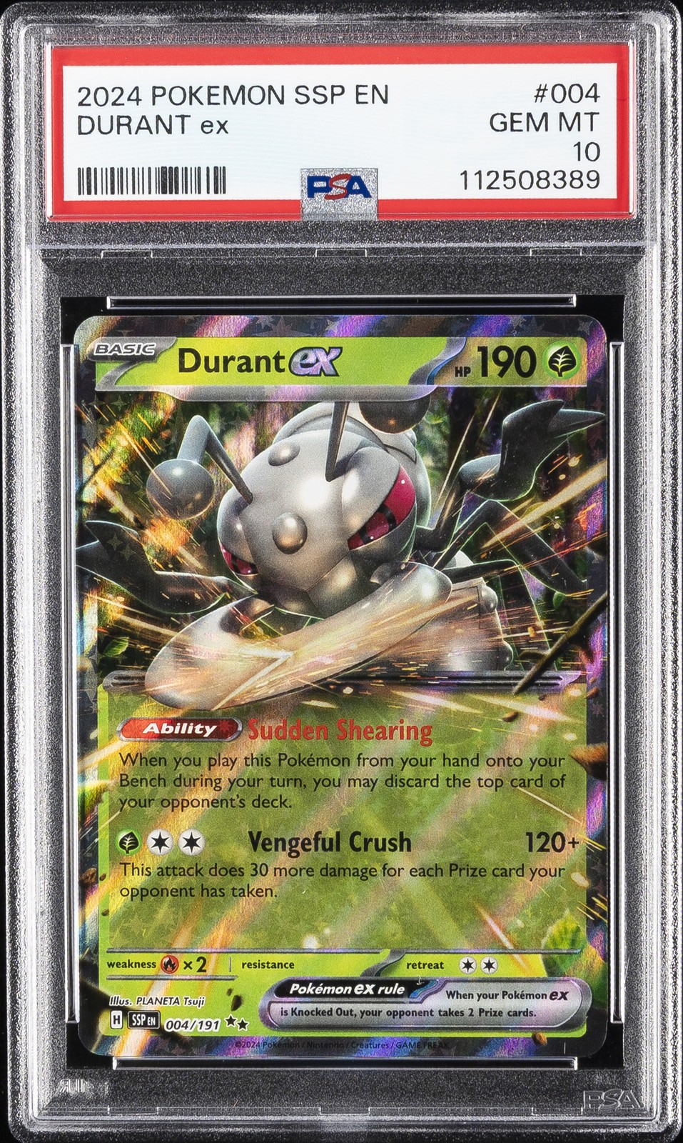 2024 POKEMON SSP EN-SURGING SPARKS #004 DURANT EX PSA 10