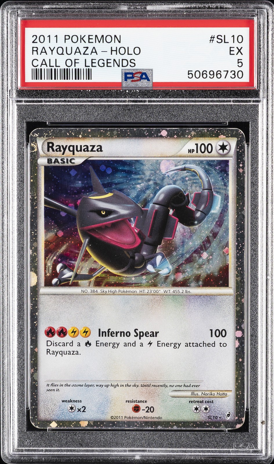 2011 POKEMON CALL OF LEGENDS #SL10 RAYQUAZA-HOLO PSA 5