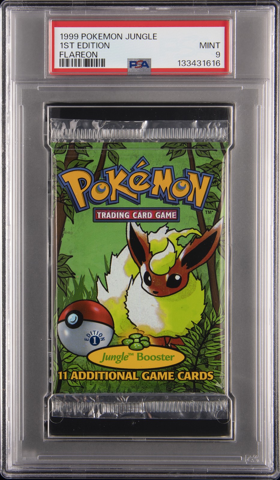 1999 POKEMON JUNGLE PACK 1ST ED-FLAREON FOIL PSA 9