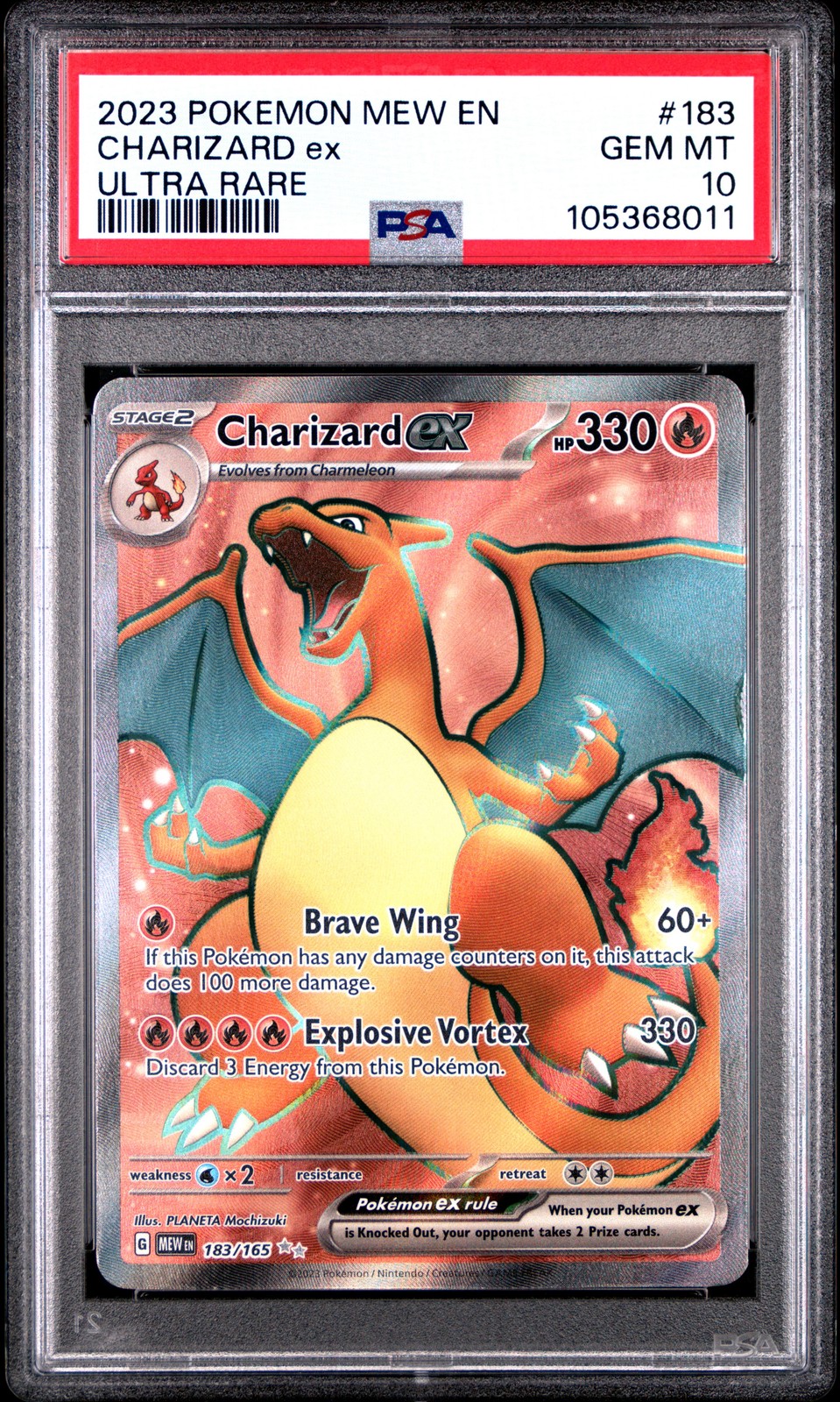 2023 POKEMON MEW EN-151 ULTRA RARE #183 CHARIZARD EX PSA 10