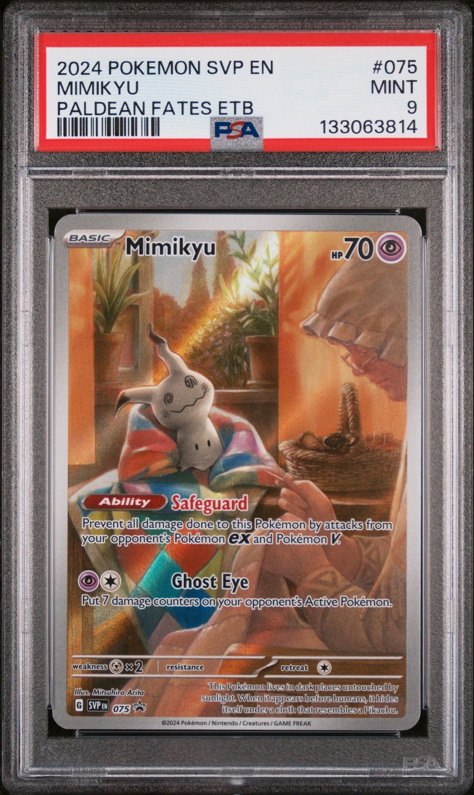 2024 POKEMON SVP EN-SV BLACK STAR PROMO #075 MIMIKYU PSA 9