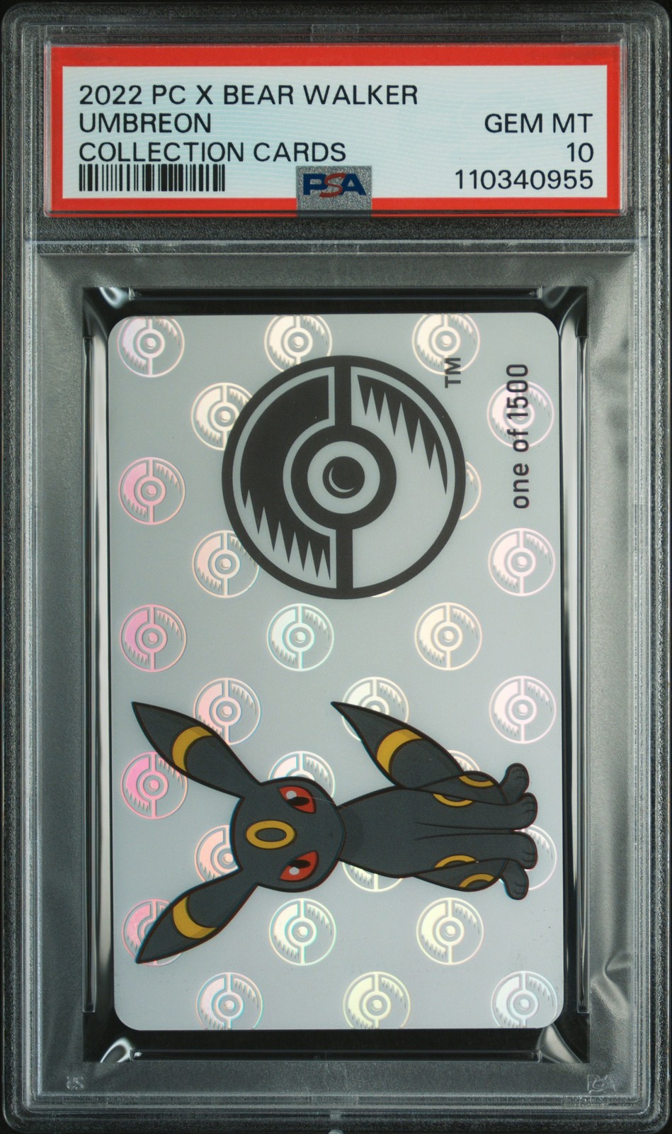 2022 POKEMON CENTER X BEAR WALKER COLL CARDS UMBREON PSA 10