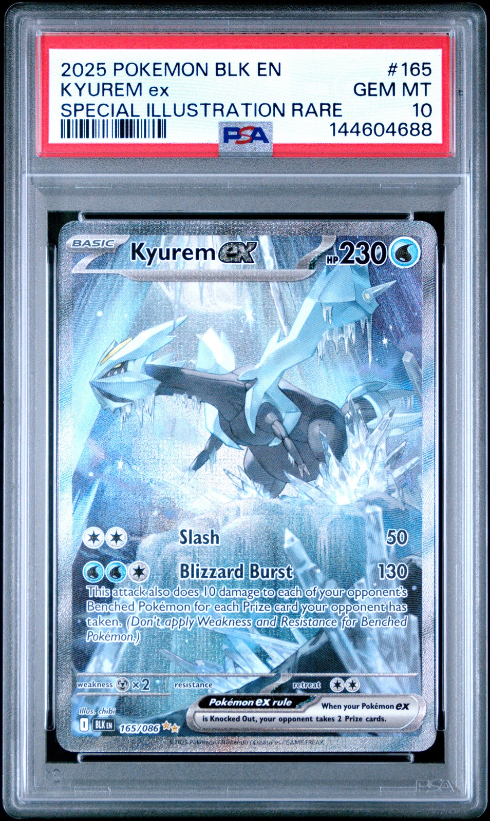 2025 POKEMON BLK EN-BLACK BOLT SPECIAL ILLUSTRATION RARE #165 KYUREM EX PSA 10