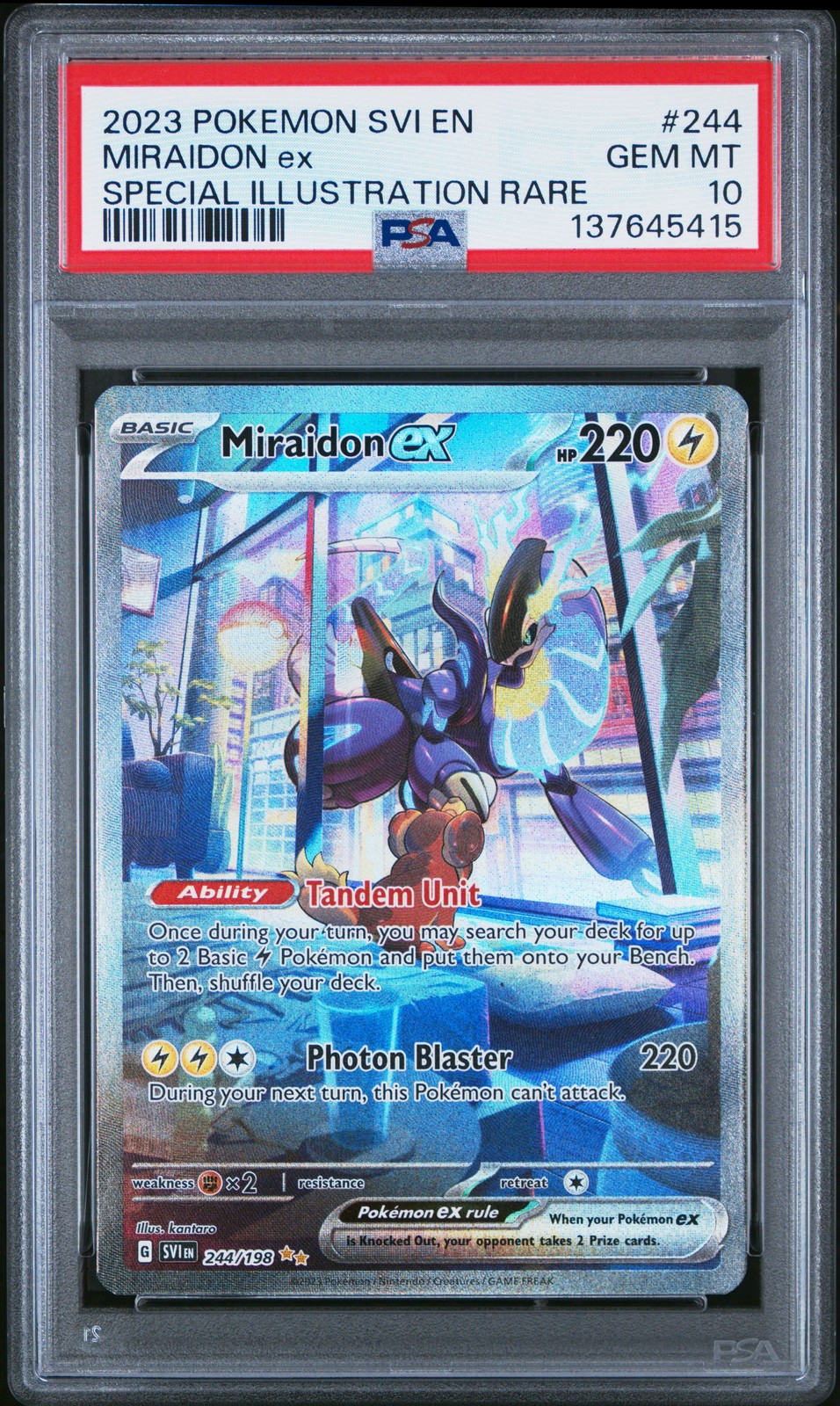 2023 POKEMON SVI EN-SCARLET & VIOLET #244 MIRAIDON EX PSA 10