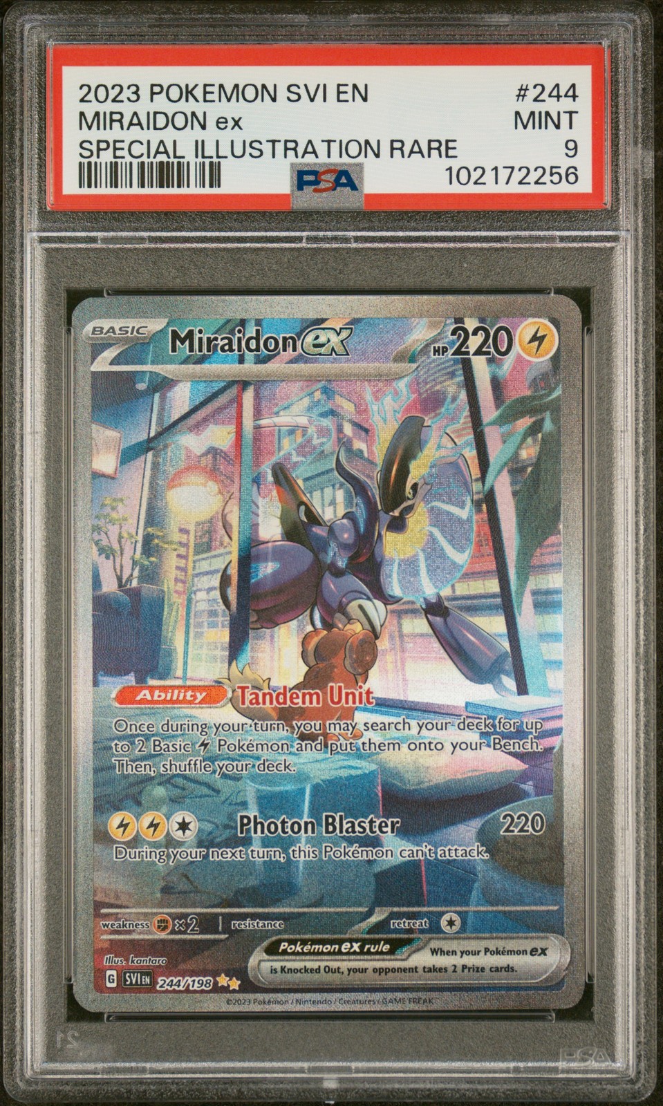 2023 POKEMON SVI EN-SCARLET & VIOLET SPECIAL ILLUSTRATION RARE MIRAIDON EX PSA 9