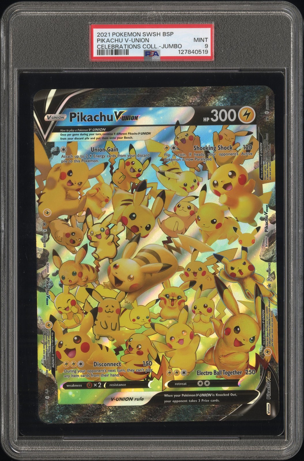 2021 POKEMON SWSH BLACK STAR PROMO CELEBRATIONS COLL-TAG PIKACHU V-UNION PSA 9