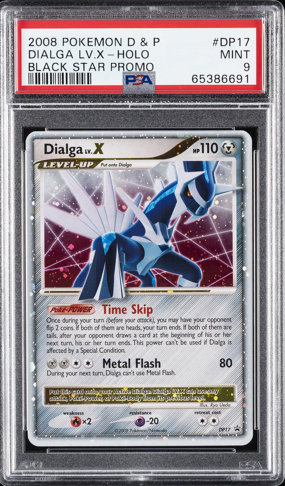 2008 POKEMON DIAMOND & PEARL BLACK STAR PROMO #DP17 DIALGA LV.X-HOLO PSA 9