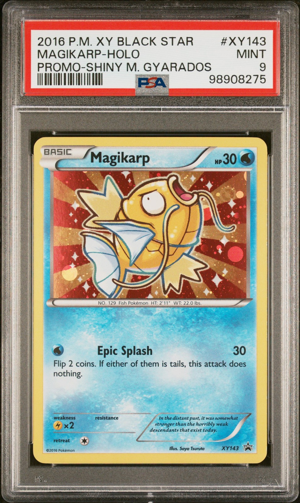 2016 POKEMON XY BLACK STAR PROMO SHINY MEGA GYARADOS #XY143 MAGIKARP-HOLO PSA 9