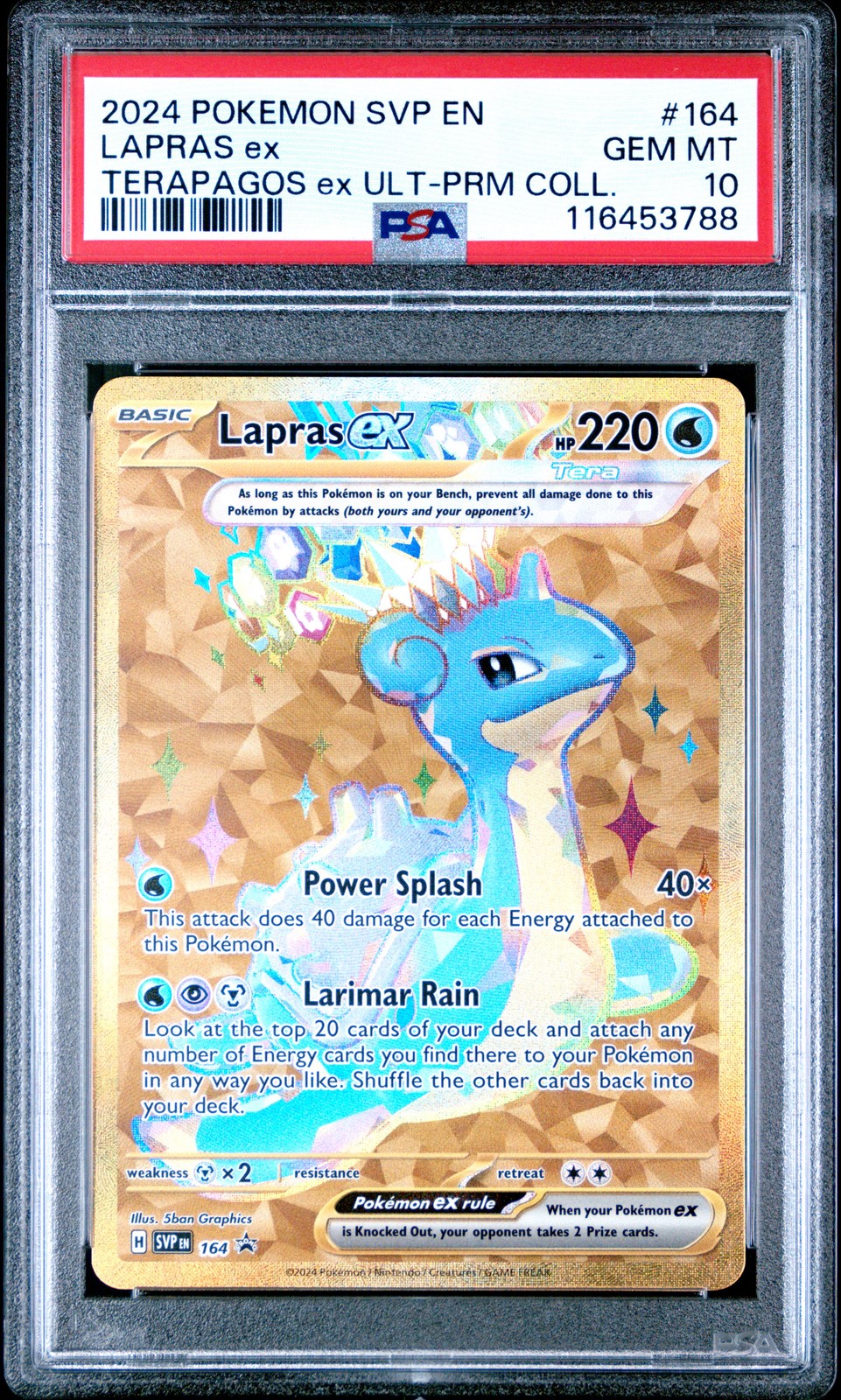 2024 POKEMON SVP EN-SV BLACK STAR PROMO #164 LAPRAS EX PSA 10