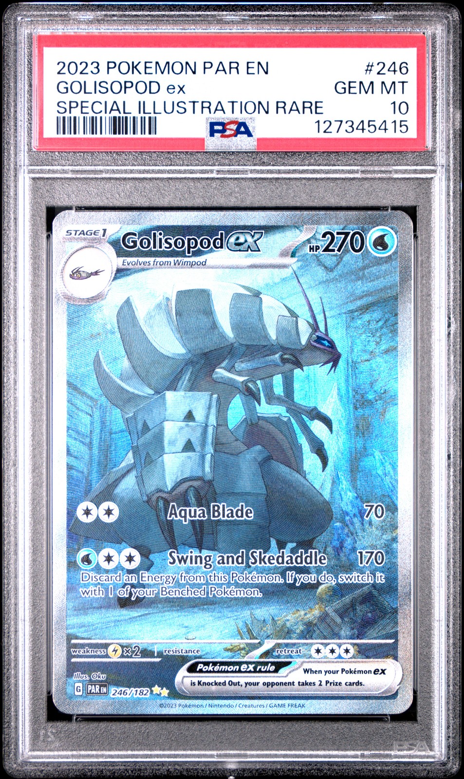2023 POKEMON PAR EN-PARADOX RIFT SPECIAL ILLUSTRATION RARE GOLISOPOD EX PSA 10