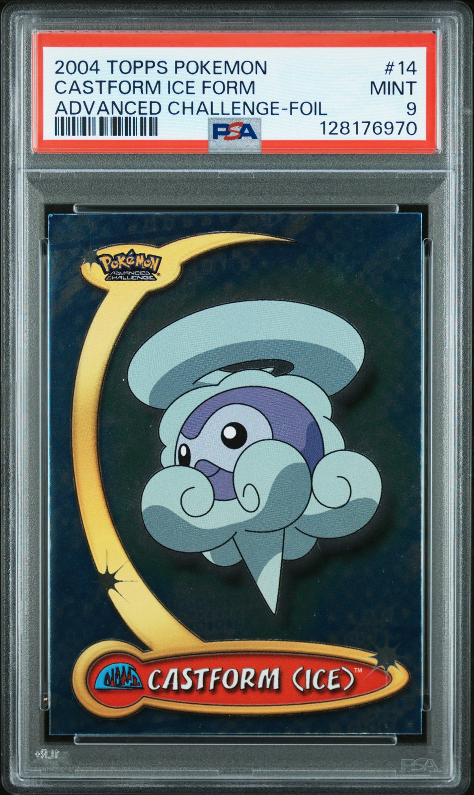 2004 TOPPS POKEMON ADVANCED CHALLENGE FOIL #14 CASTFORM ICE FORM PSA 9