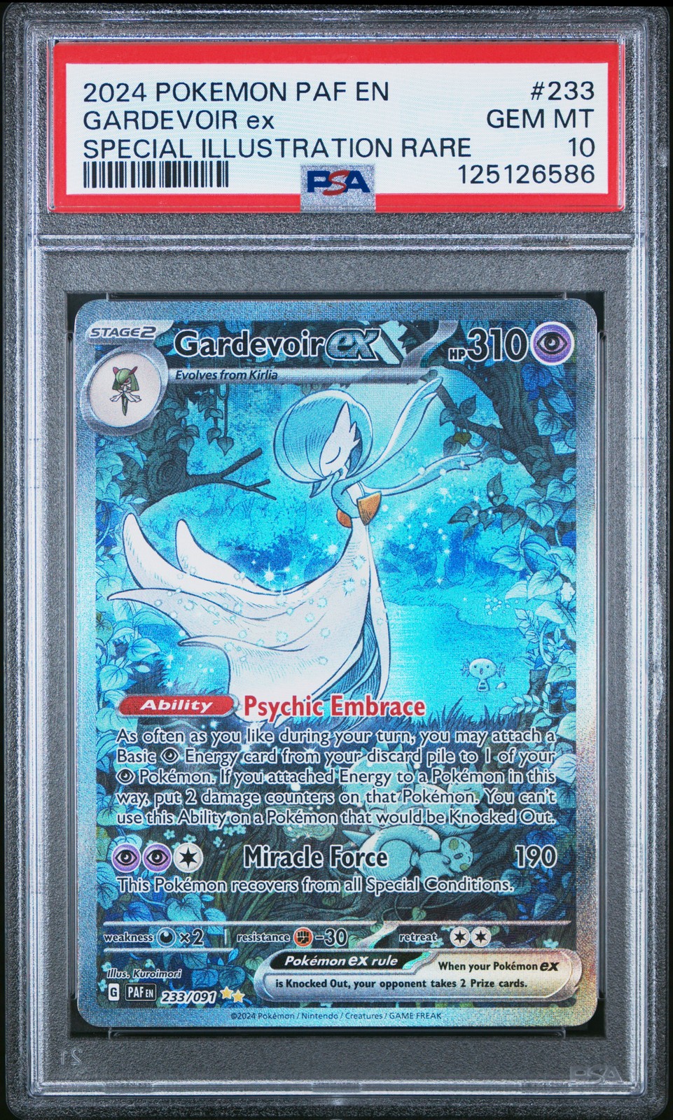 2024 POKEMON PAF EN-PALDEAN FATES SPECIAL ILLUSTRATION RARE GARDEVOIR EX PSA 10