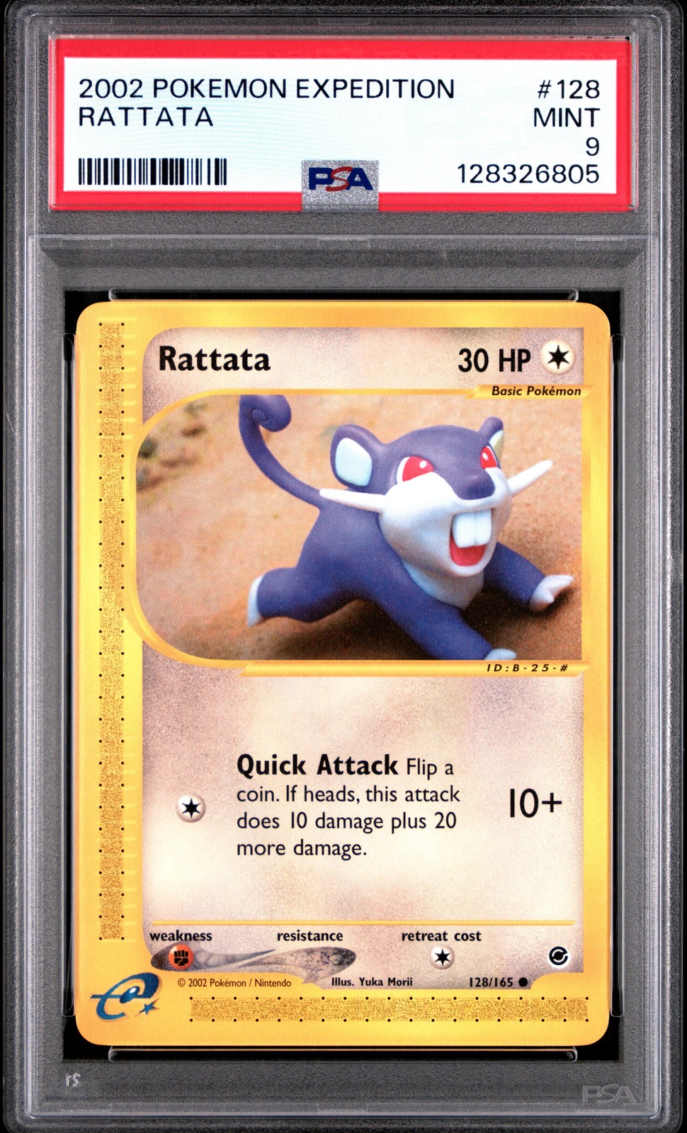 2002 POKEMON EXPEDITION #128 RATTATA PSA 9