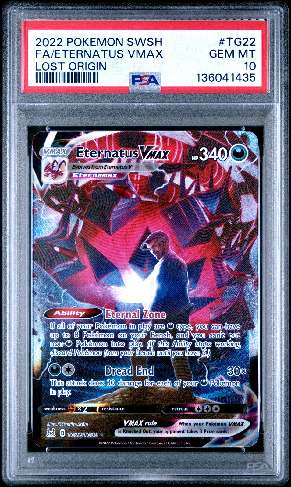 2022 POKEMON SWORD & SHIELD LOST ORIGIN #TG22 FULL ART/ETERNATUS VMAX PSA 10