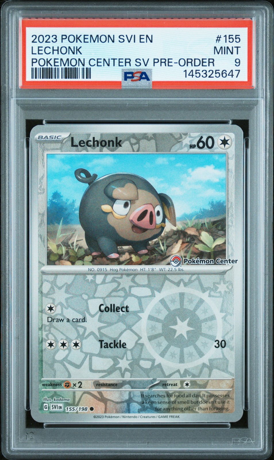 2023 POKEMON SVI EN-SCARLET & VIOLET #155 LECHONK PSA 9