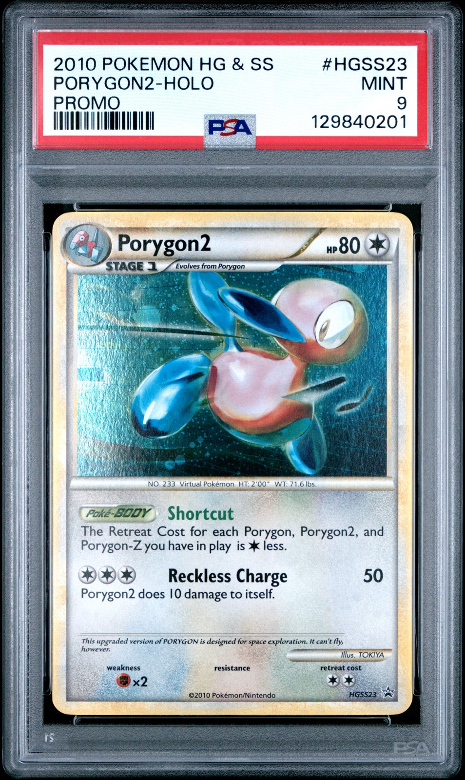 2010 POKEMON HEARTGOLD & SOULSILVER PROMO #HGSS23 PORYGON2-HOLO PSA 9