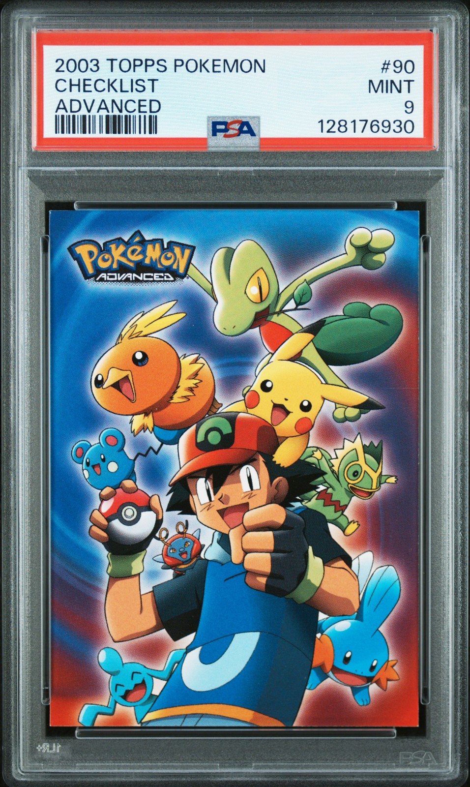 2003 TOPPS POKEMON ADVANCED #90 CHECKLIST PSA 9