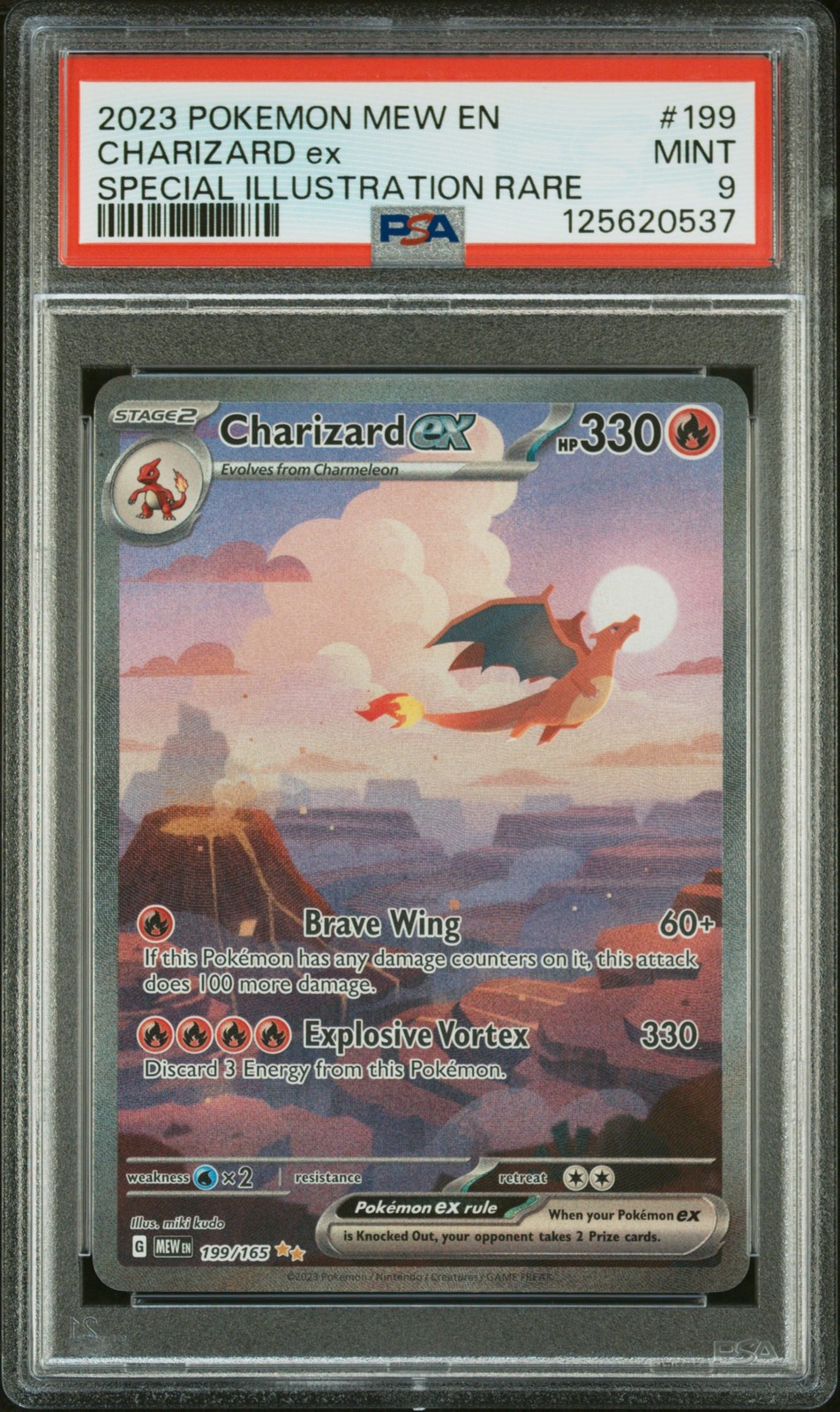 2023 POKEMON MEW EN-151 SPECIAL ILLUSTRATION RARE #199 CHARIZARD EX PSA 9