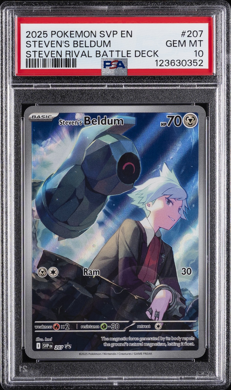 2025 POKEMON SVP EN-SV BLACK STAR PROMO #207 STEVEN'S BELDUM PSA 10