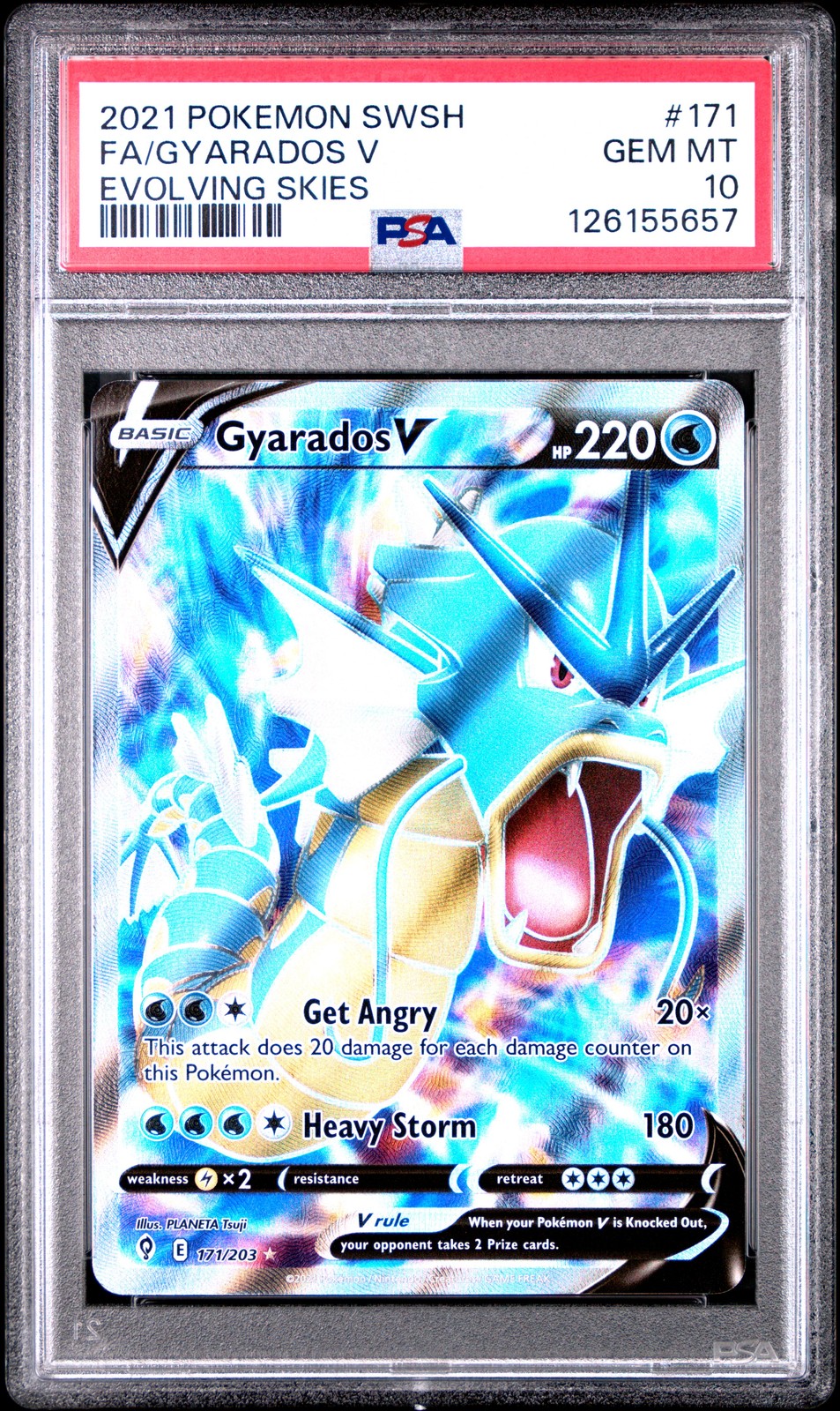 2021 POKEMON SWORD & SHIELD EVOLVING SKIES #171 FULL ART/GYARADOS V PSA 10