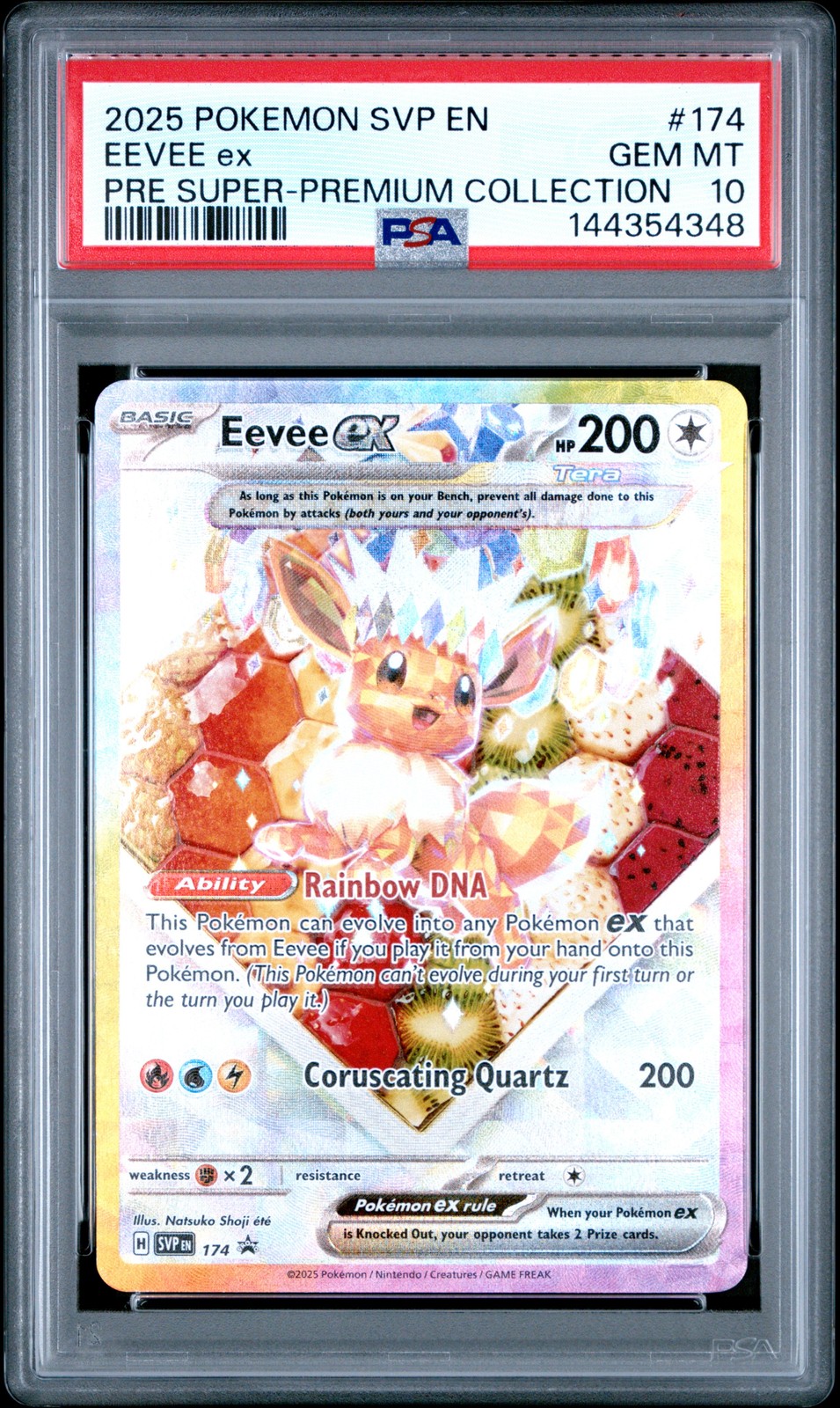 2025 POKEMON SVP EN-SV BLACK STAR PROMO #174 EEVEE EX PSA 10