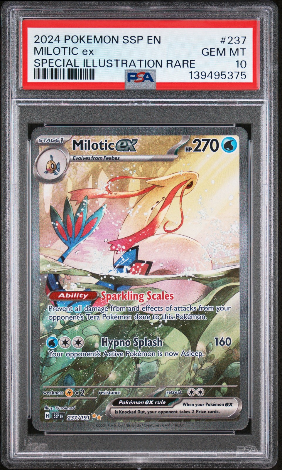 2024 POKEMON SSP EN-SURGING SPARKS SPECIAL ILLUSTRATION RARE MILOTIC EX PSA 10