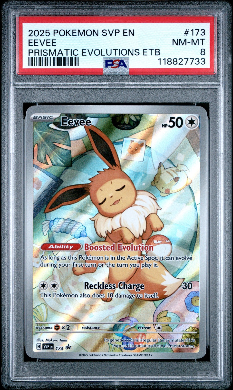 2025 POKEMON SVP EN-SV BLACK STAR PROMO #173 EEVEE PSA 8