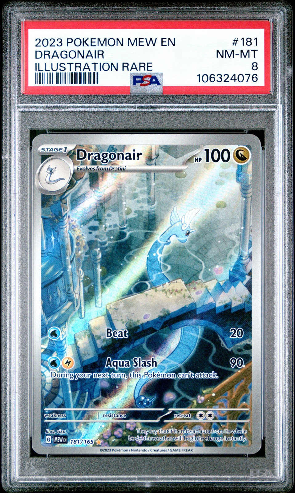 2023 POKEMON MEW EN-151 ILLUSTRATION RARE #181 DRAGONAIR PSA 8