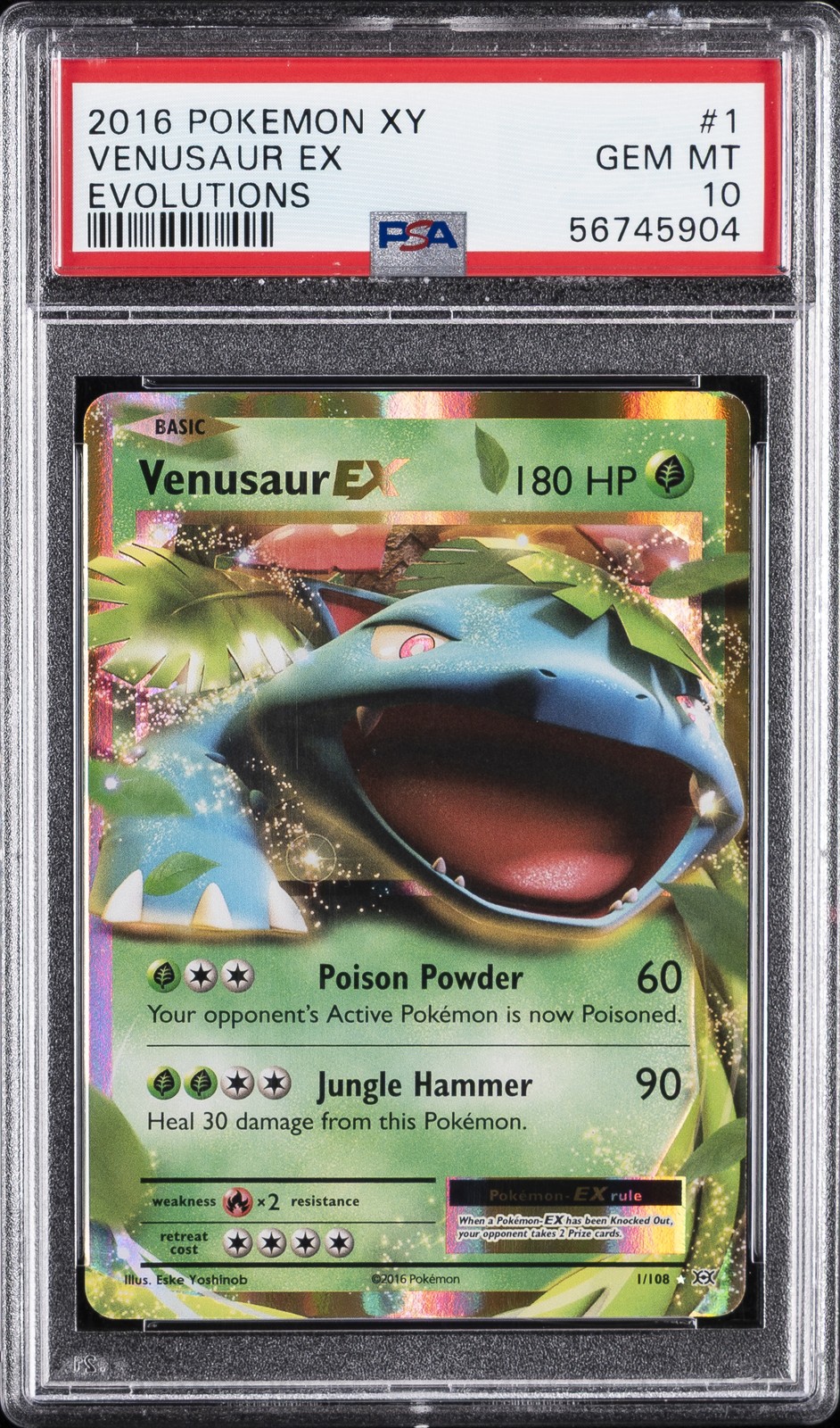 2016 POKEMON XY EVOLUTIONS #1 VENUSAUR EX PSA 10