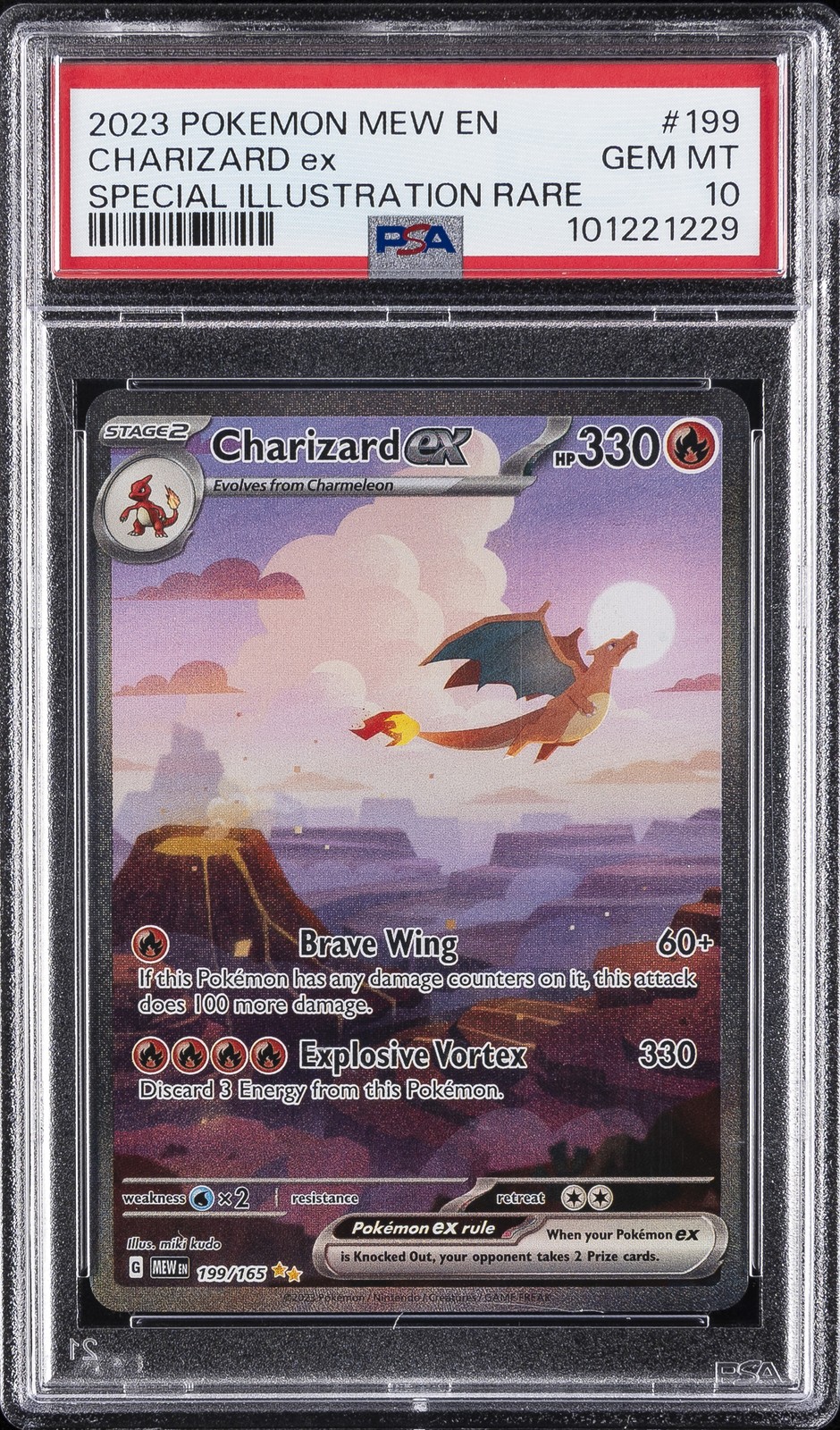 2023 POKEMON MEW EN-151 SPECIAL ILLUSTRATION RARE #199 CHARIZARD EX PSA 10