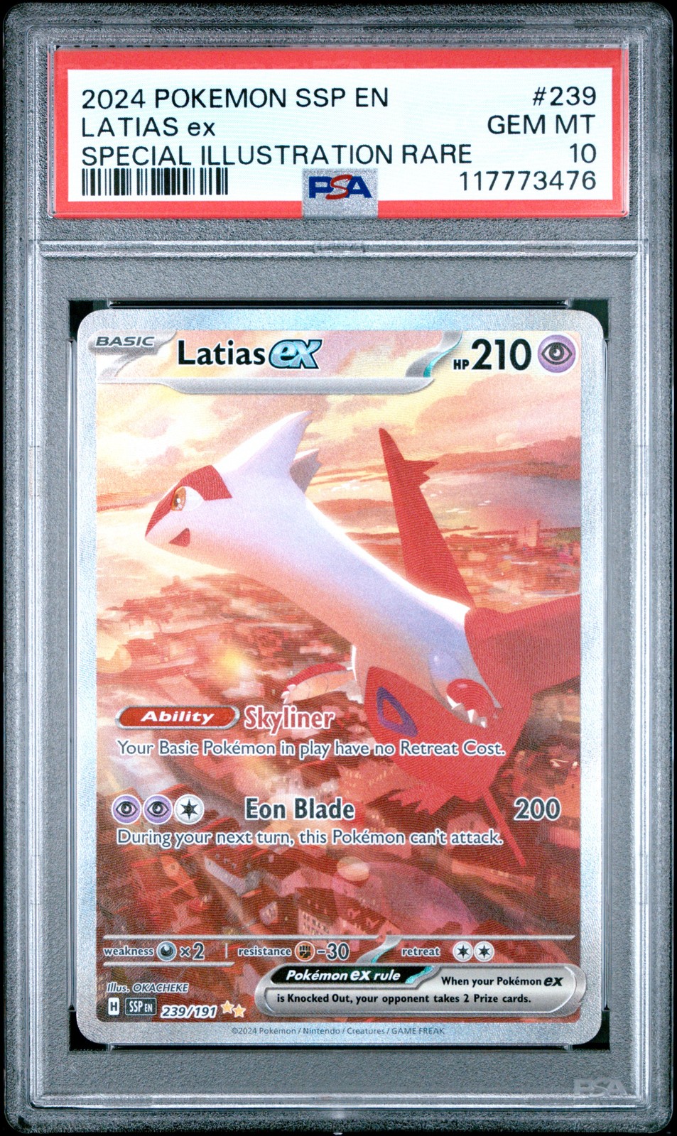 2024 POKEMON SSP EN-SURGING SPARKS SPECIAL ILLUSTRATION RARE LATIAS EX PSA 10