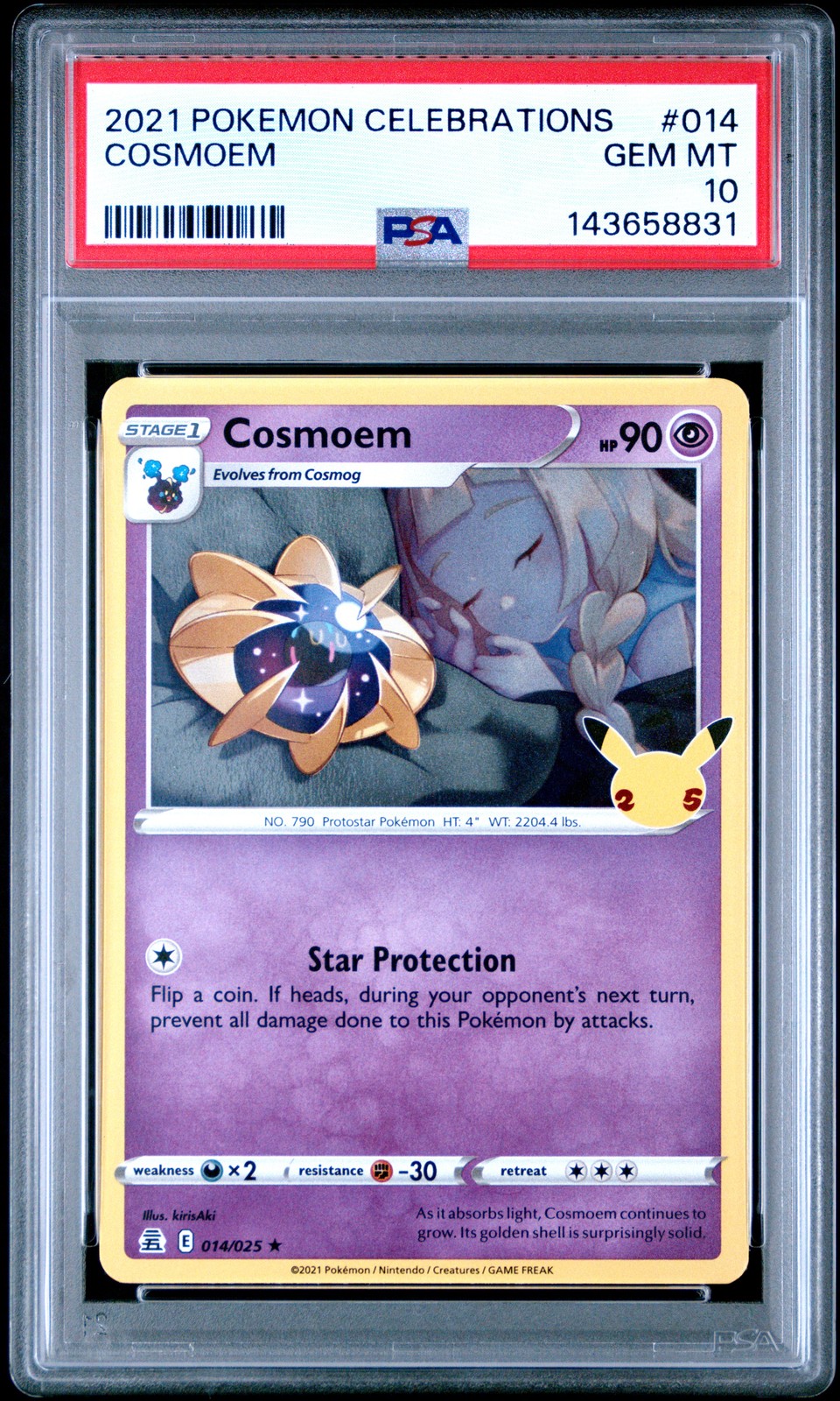 2021 POKEMON CELEBRATIONS #014 COSMOEM PSA 10