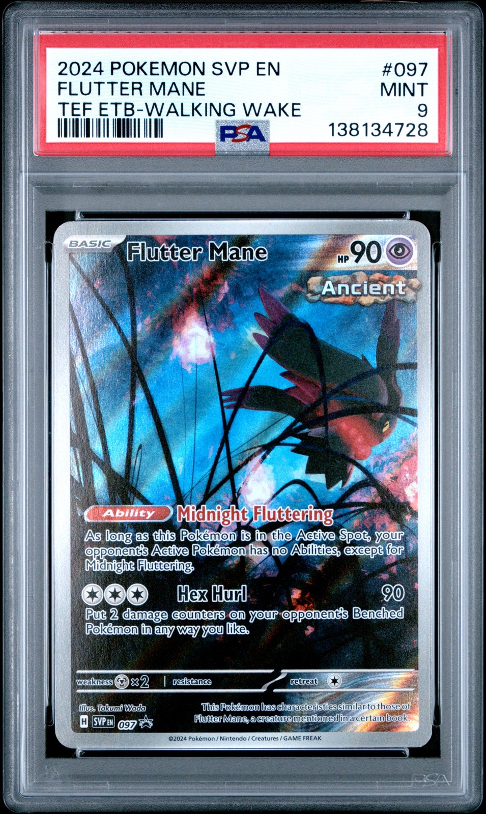2024 POKEMON SVP EN-SV BLACK STAR PROMO #097 FLUTTER MANE PSA 9
