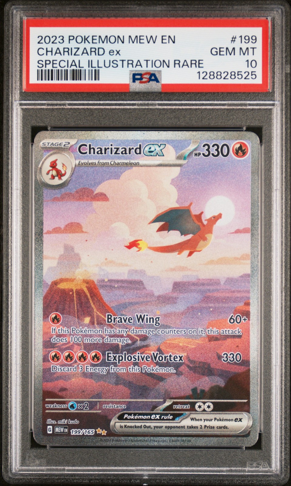 2023 POKEMON MEW EN-151 SPECIAL ILLUSTRATION RARE #199 CHARIZARD EX PSA 10