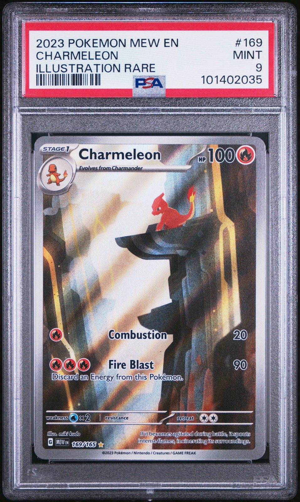 2023 POKEMON MEW EN-151 ILLUSTRATION RARE #169 CHARMELEON PSA 9