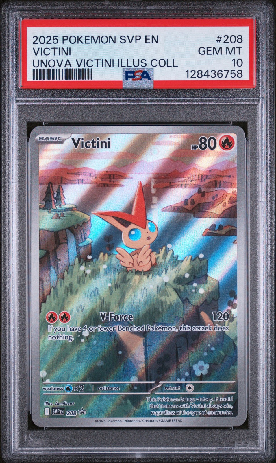 2025 POKEMON SVP EN-SV BLACK STAR PROMO #208 VICTINI PSA 10