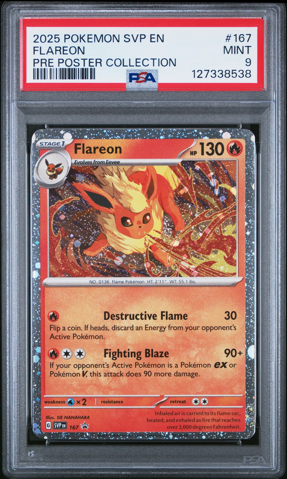 2025 POKEMON SVP EN-SV BLACK STAR PROMO #167 FLAREON PSA 9