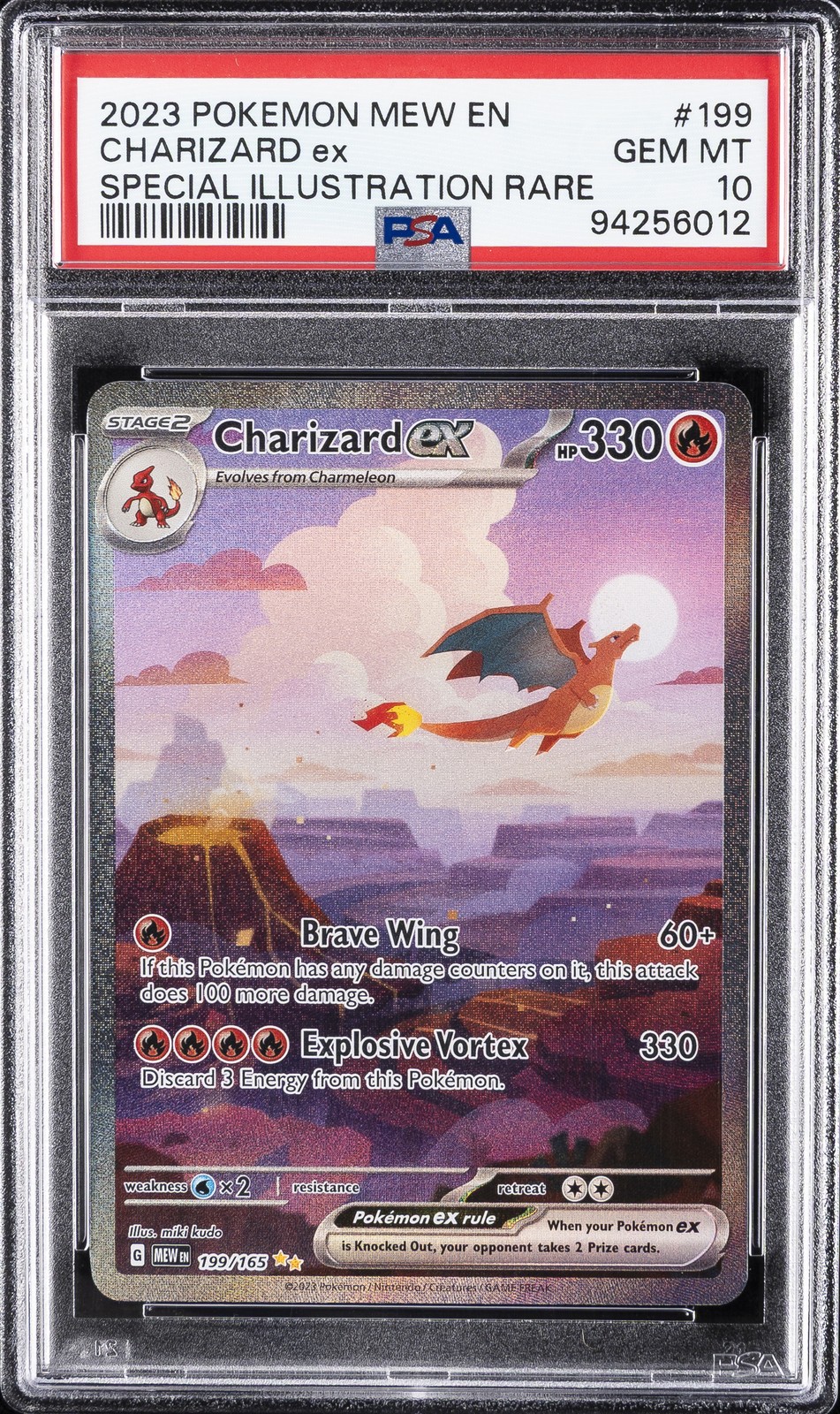 2023 POKEMON MEW EN-151 SPECIAL ILLUSTRATION RARE #199 CHARIZARD EX PSA 10