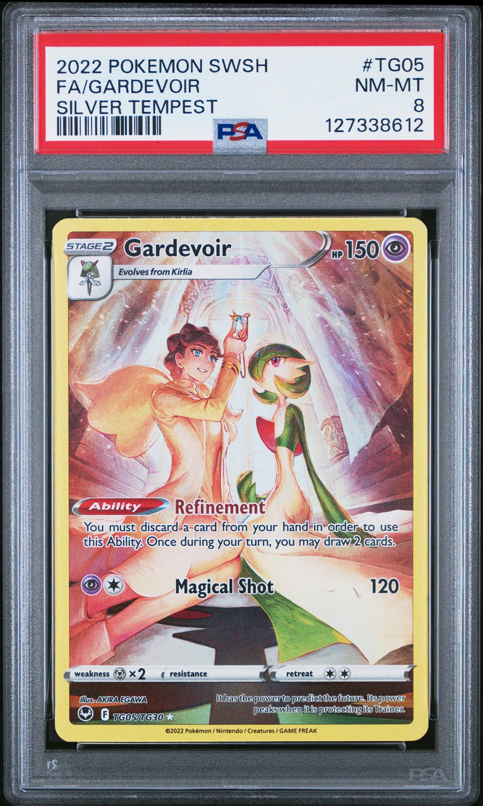 2022 POKEMON SWORD & SHIELD SILVER TEMPEST #TG05 FULL ART/GARDEVOIR PSA 8