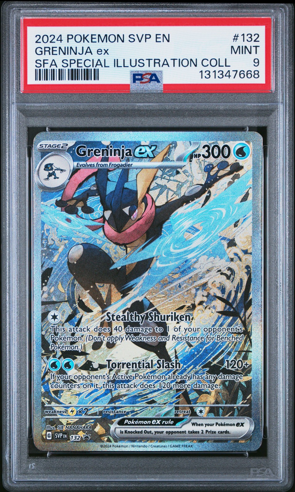 2024 POKEMON SVP EN-SV BLACK STAR PROMO #132 GRENINJA EX PSA 9
