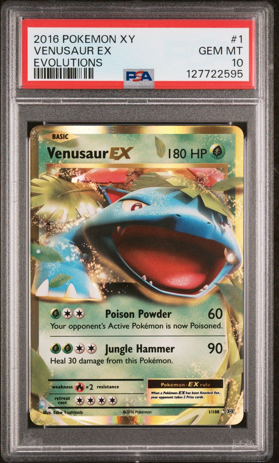 2016 POKEMON XY EVOLUTIONS #1 VENUSAUR EX PSA 10