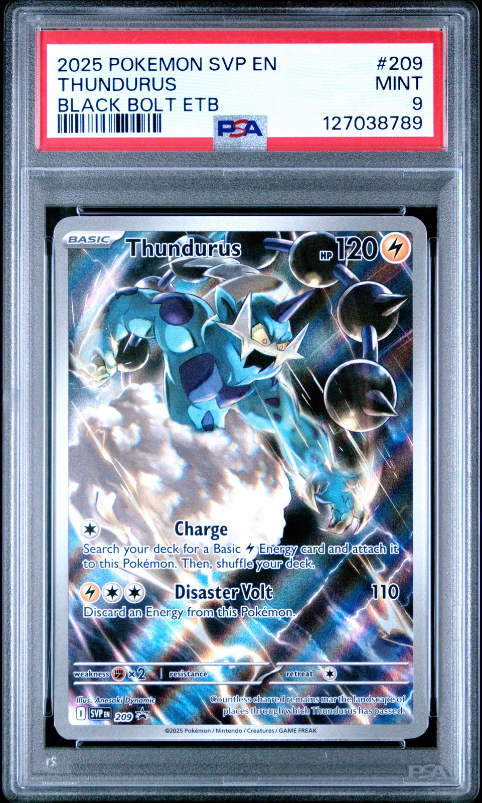 2025 POKEMON SVP EN-SV BLACK STAR PROMO #209 THUNDURUS PSA 9