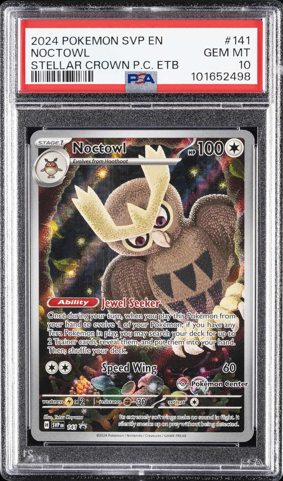 2024 POKEMON SVP EN-SV BLACK STAR PROMO #141 NOCTOWL PSA 10